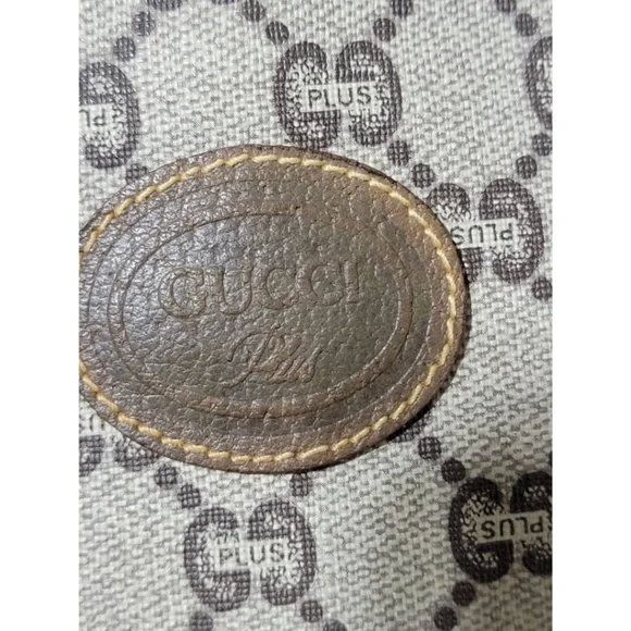 Authentic GUCCI Vintage GG Plus Shoulder Cross Drawstring Bag Beige/Brown - Picture 7 of 16
